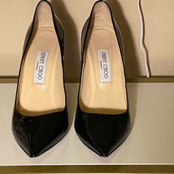 Jimmy Choo ‘Love 100’ Patent Leather Pointed Toe Pumps, Black | EU 39.5 - Picture 1 of 13